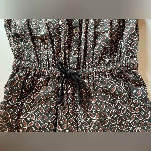 XIRENA Liam jumpsuit black sand aztec boho hippie sz S elastic tie waist - Picture 5 of 11